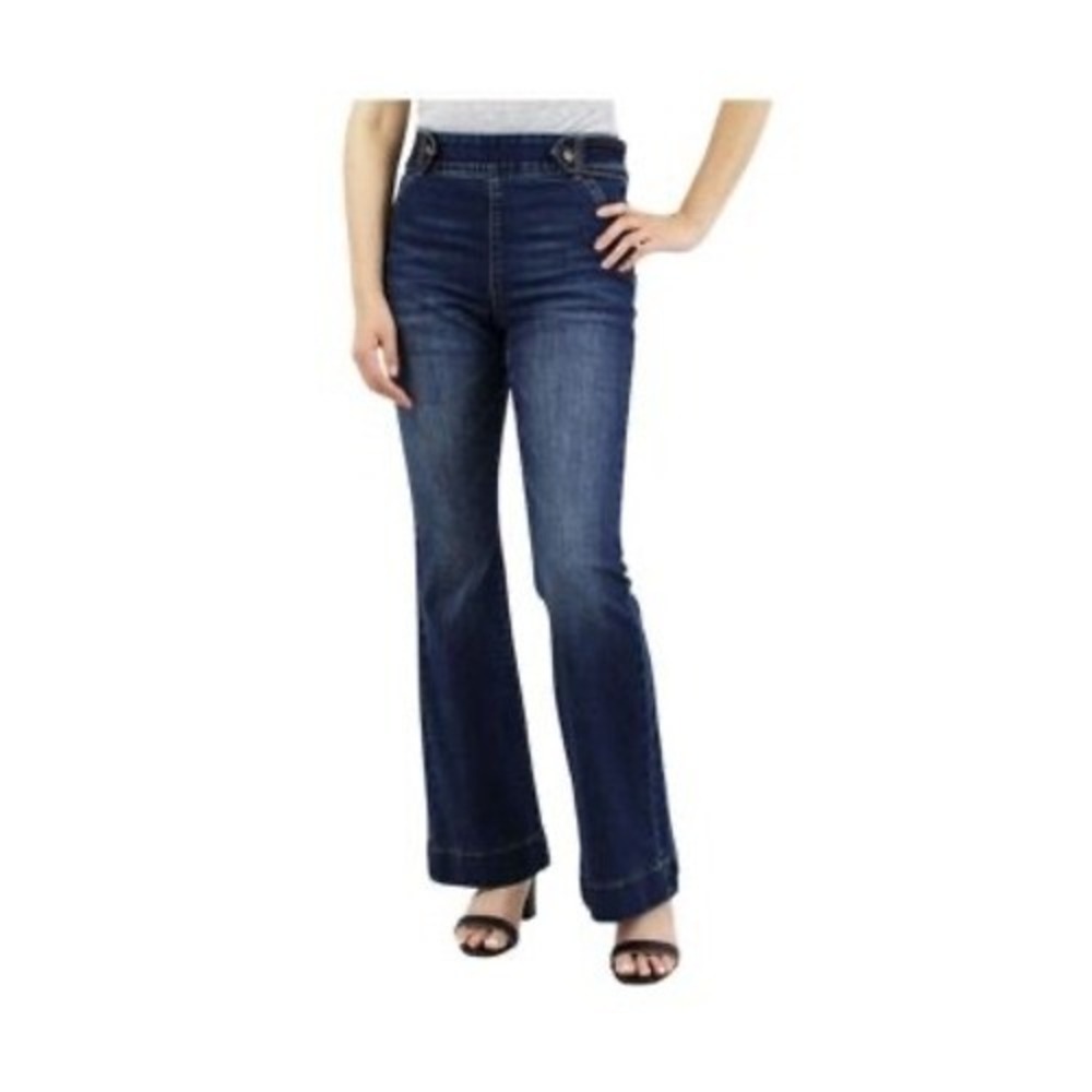 Indigo Poppy Ultra Compression Pull-on Tummy Control Bootcut/Flare Jeans 14 boho